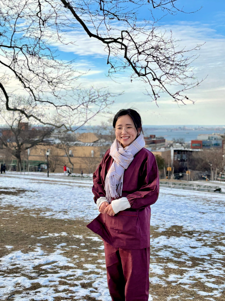 1036 Women's Kasuri Pattern Cotton Samue