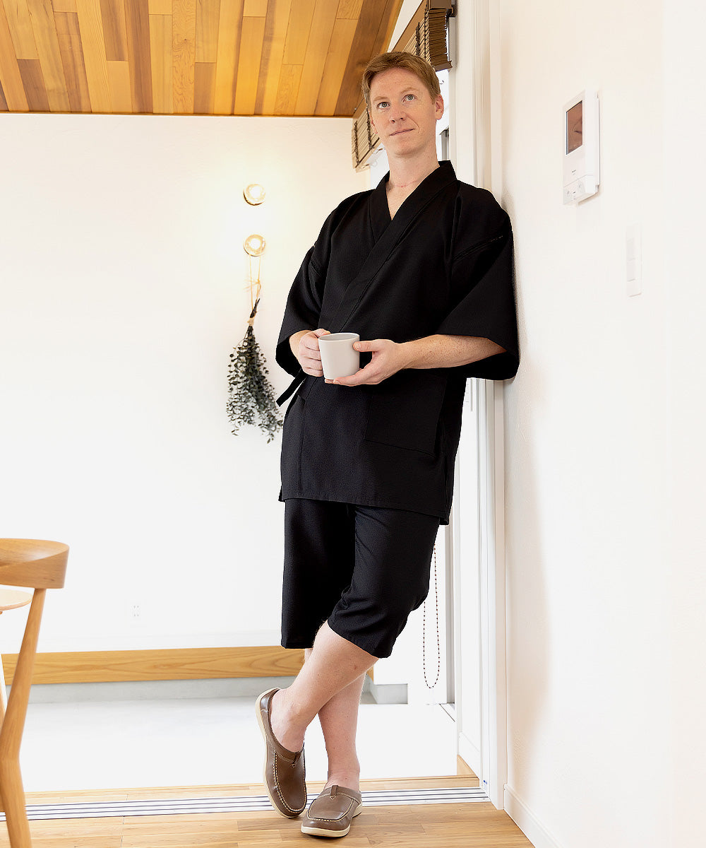 1118 COOLMAX® Seersucker Jinbei / 100% Polyester – wasuianjapan