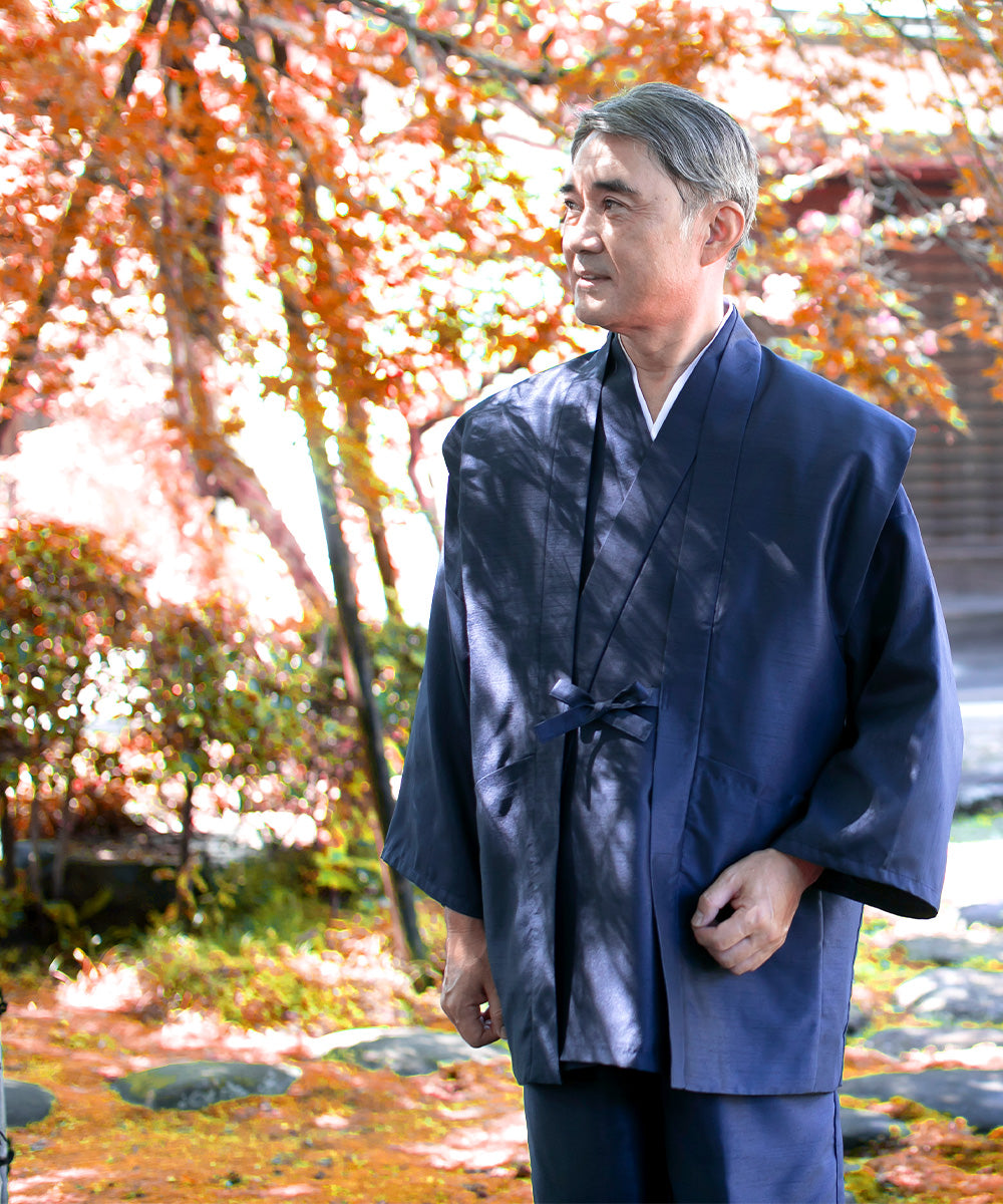 Silk-like Tsumugi Sleeveless Haori – Premium Japanese Haori Jacket