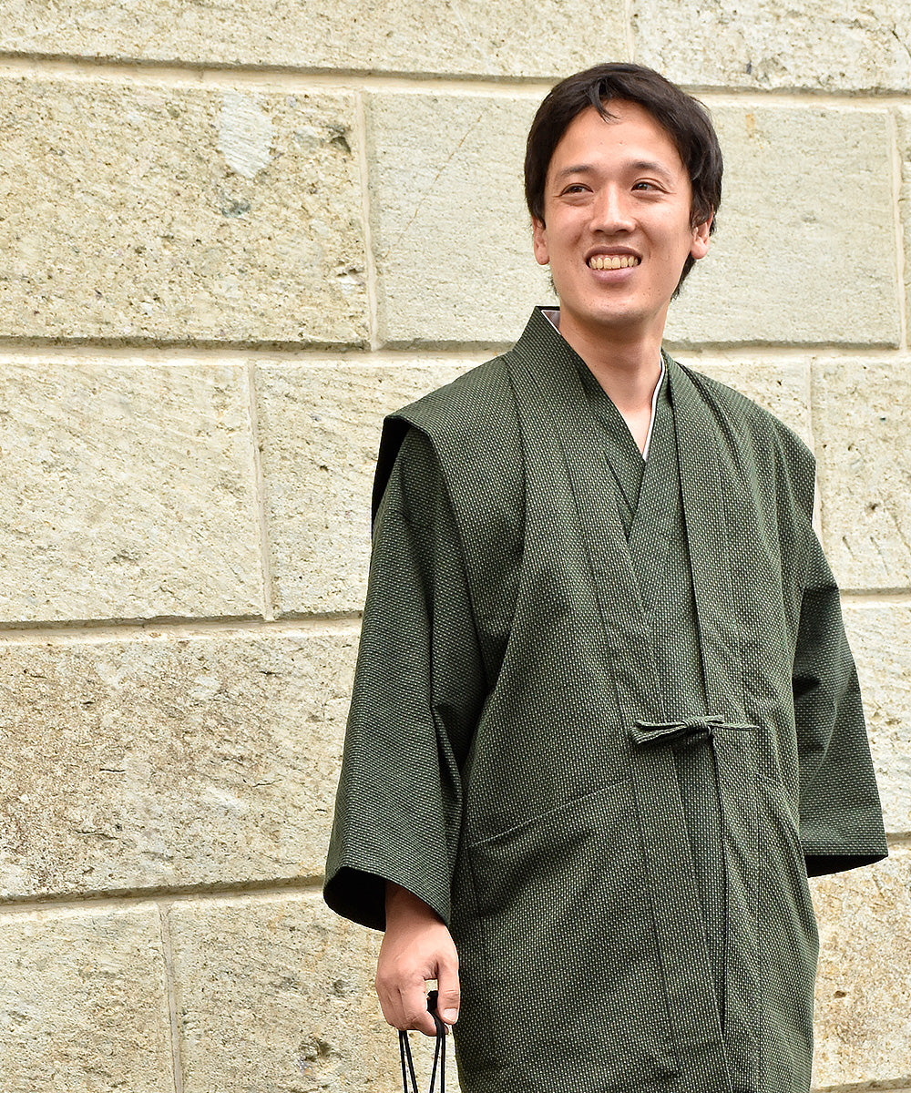 2054 Large Pattern Dobby Sleeveless Haori 100% Cotton – wasuianjapan