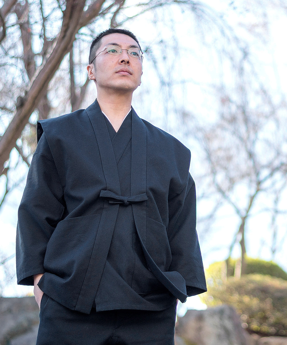 2055 Small Pattern Dobby Sleeveless Haori / 100% Cotton – wasuianjapan