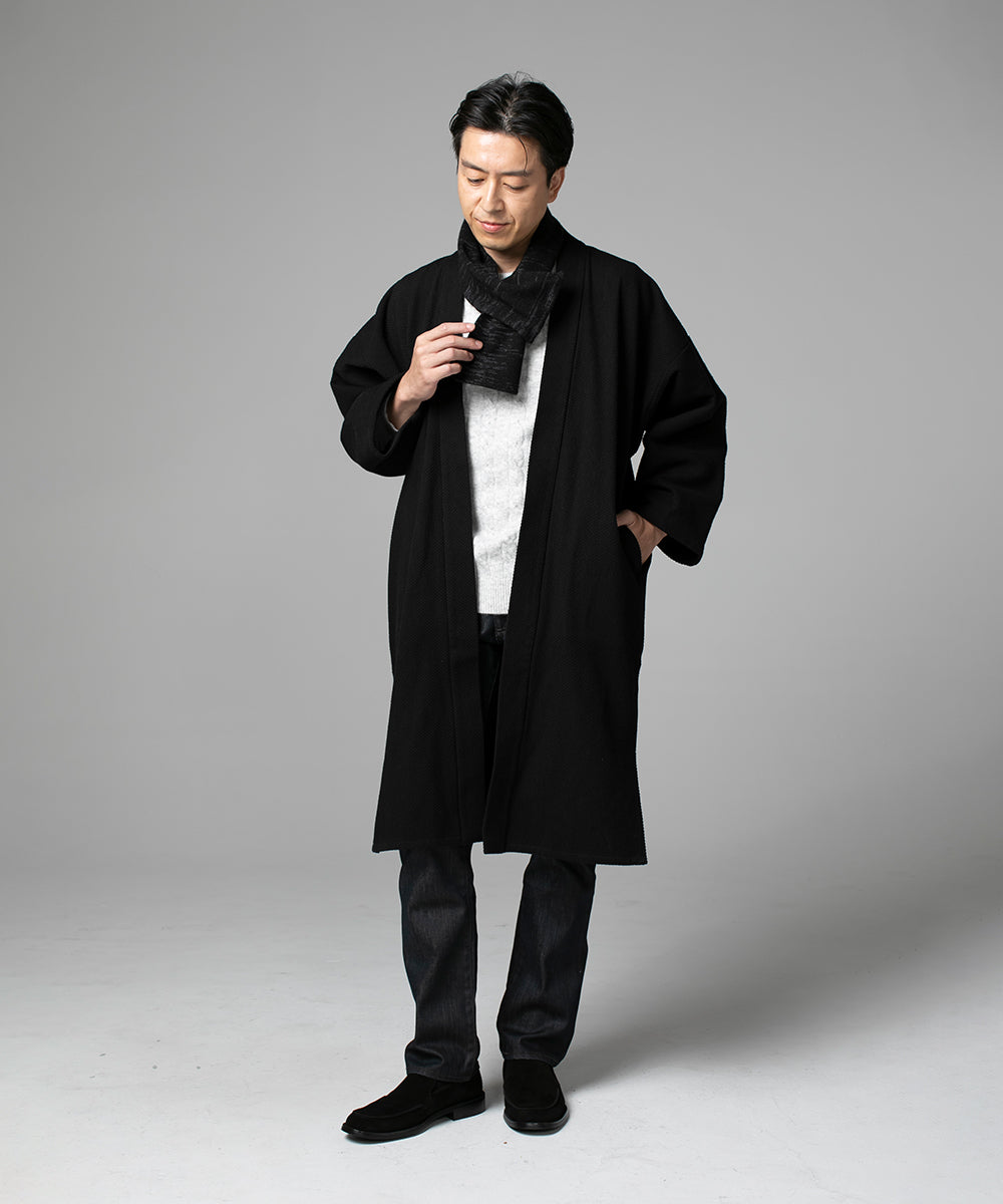 3027 Thick Yarn Sashiko-ori Long Haori / 100% Cotton – wasuianjapan