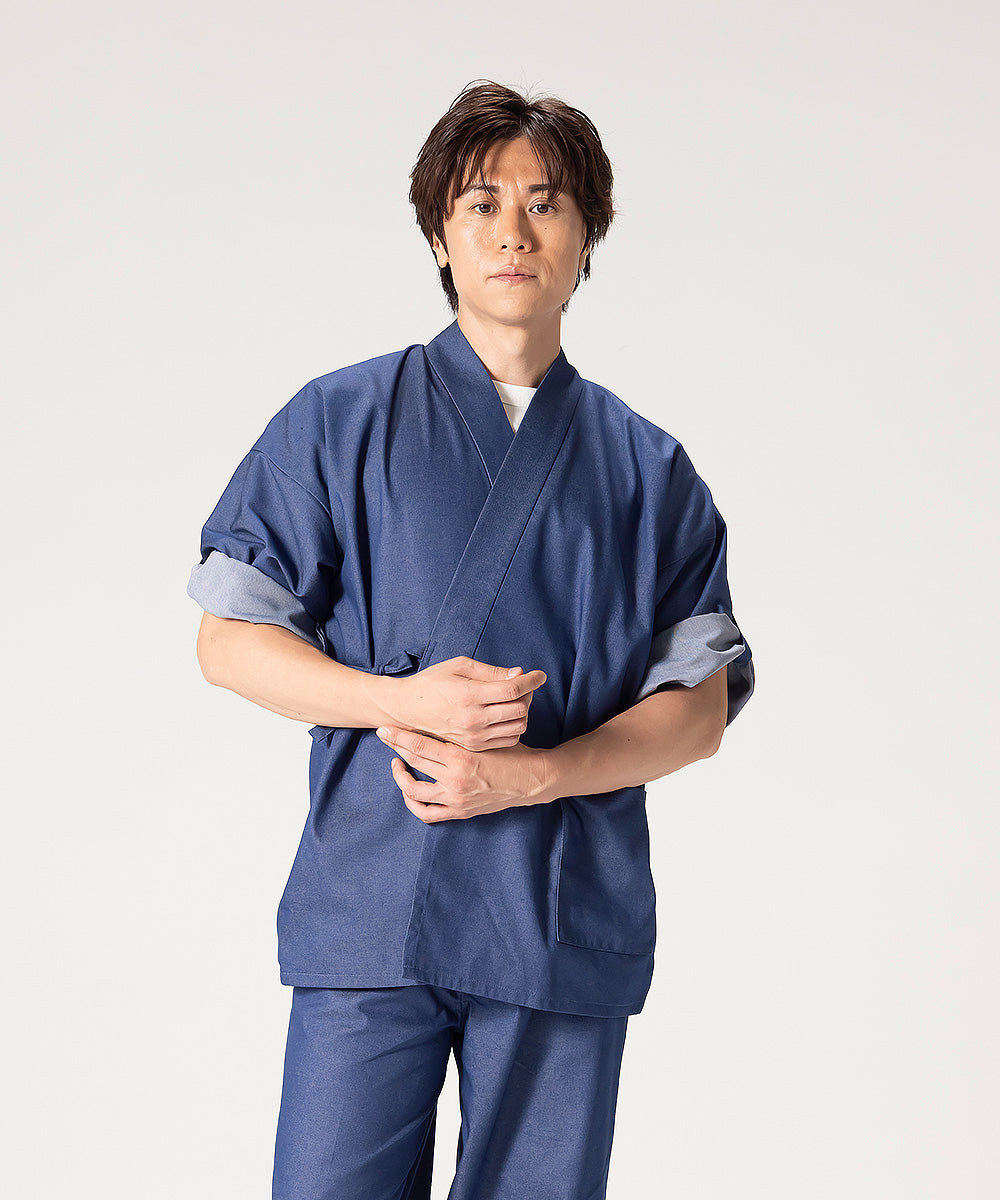 T/C 6oz Denim Roll-Up Samue – Breathable Summer Japanese Samue in
