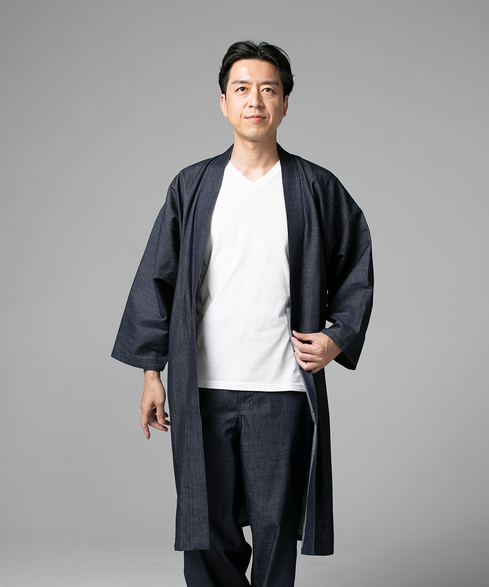 6000 KAIHARA DENIM Pima Cotton Long Haori 100% Cotton – wasuianjapan